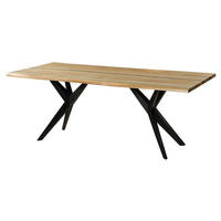 BAUMTISCH Mango 200x100x76 natur lackiert / Epoxid schwarz, Sterngestell anthrazit matt EPOXY - Naturfarben, Holz (200/100/76cm) - Massivmoebel24
