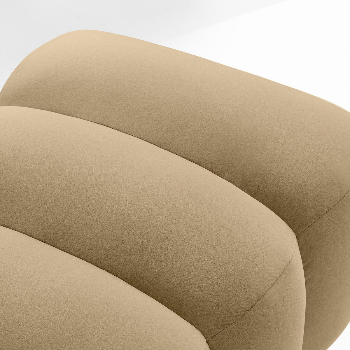 SITZHOCKER Polsterhocker PECCO, Veloursstoff - Creme/Schwarz, Holz/Textil (60/50/50cm) - KONSIMO®