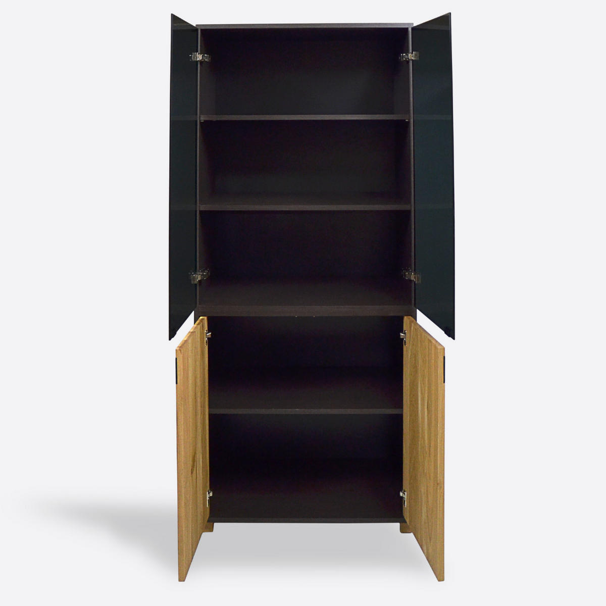 STANDVITRINE ins Wohnzimmer LAGOS - Eichefarben, Holz (80/195/45cm) - Rawood Furniture