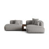 ECKSOFA modular rechts Martina aus strukturiertem Stoff hellgrau 2 Sitzplätze - Hellgrau, Textil (176/285cm) - Micadoni