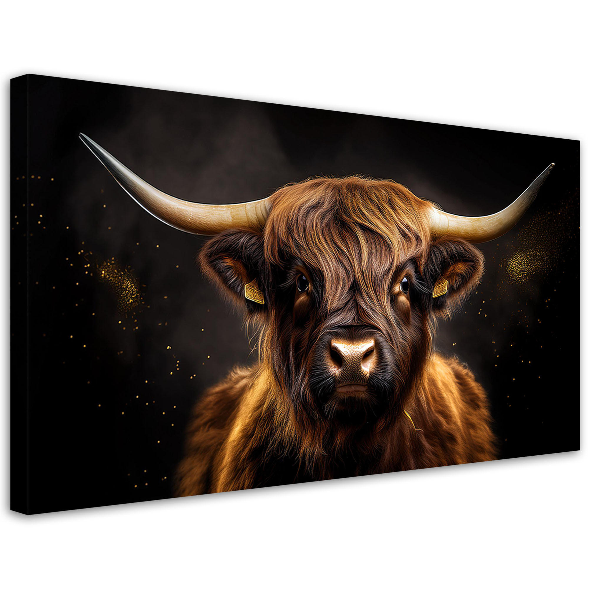 Feeby Leinwandbild Schwarz 120x60 cm