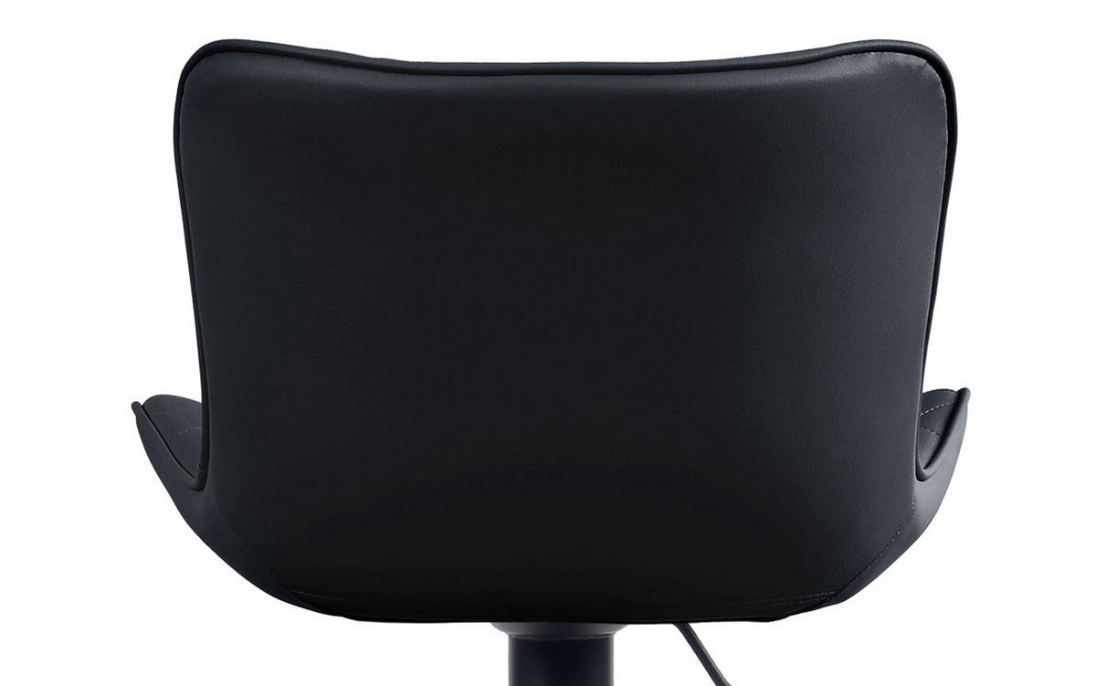 BARHOCKER 2er Set Emil Kunstleder schwarz - Schwarz, Kunststoff/Metall (48/107/54cm) - TPFLiving