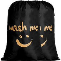 WÄSCHESACK 2-teiliges Set 120L 420D Nylon Schwarz - Schwarz, Textil (91.9/1.5/92cm)