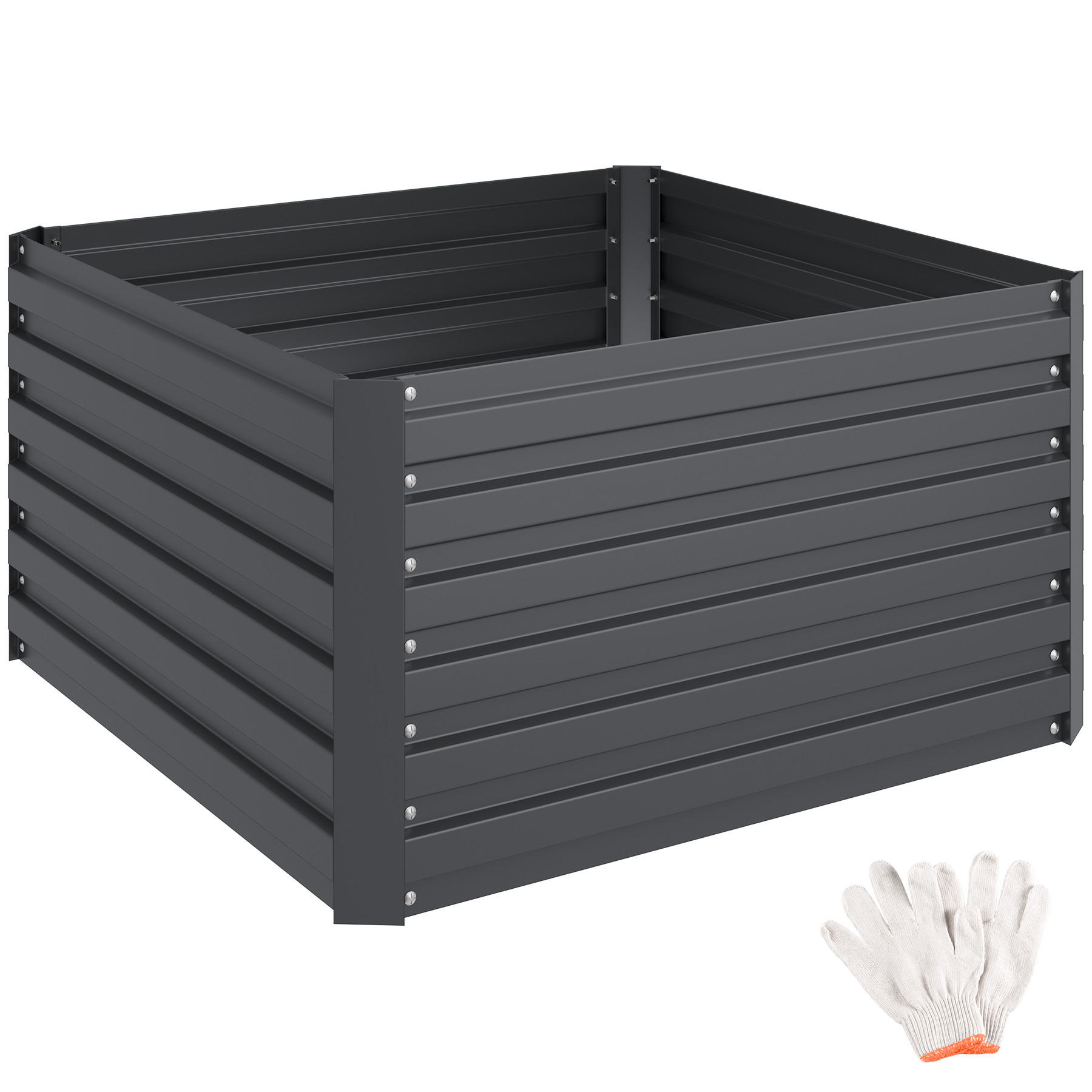 HOCHBEET Blomma,100 x 100 x 56 cm,anthrazit - Anthrazit, Metall (100/56/100cm) - tectake