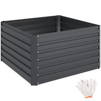 HOCHBEET Blomma,100 x 100 x 56 cm,anthrazit - Anthrazit, Metall (100/56/100cm) - tectake