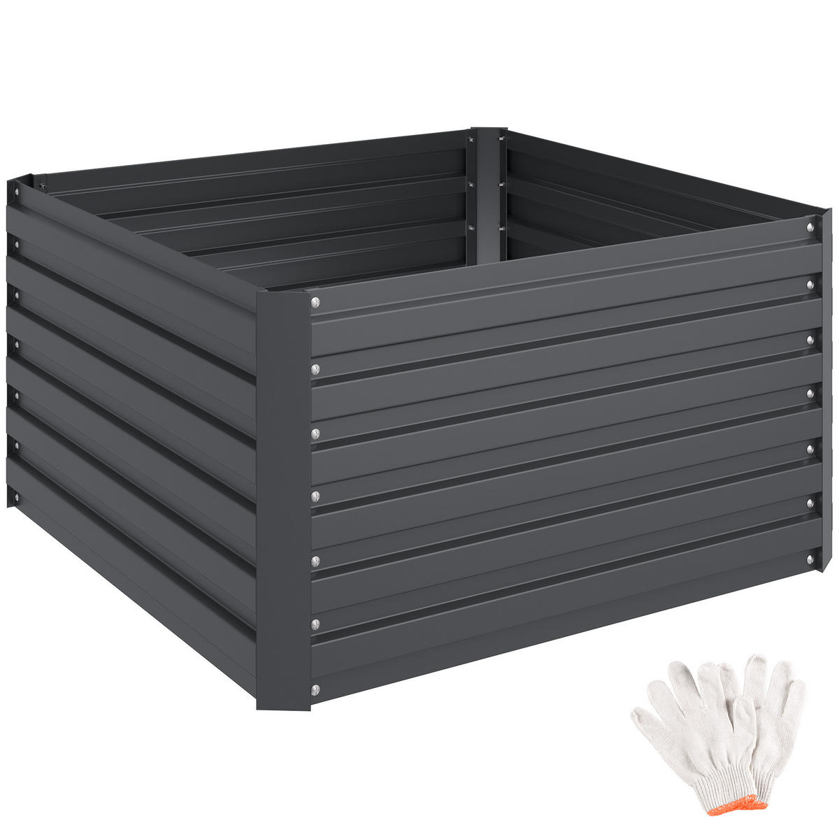 HOCHBEET Blomma,100 x 100 x 56 cm,anthrazit - Anthrazit, Metall (100/56/100cm) - tectake