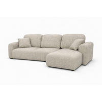 ECKSOFA Mit Schlaffunktion Und Bettkasten, Sofa L-Form Bingo L, Chenille-Stoff Artico, Nata, Rechts - Beige, Holz (250/142cm) - Kaiser Möbel