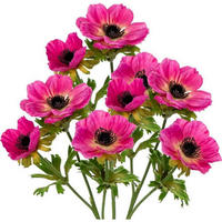 KUNSTBLUMEN 3er Set Anemonen Rosa 55 cm - Rosa, Kunststoff (55cm)