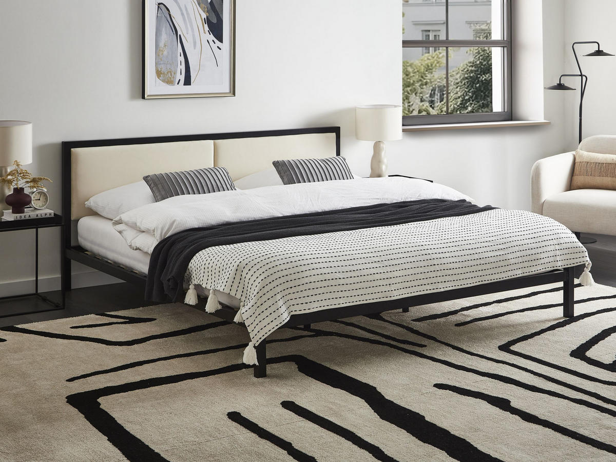 BETT mit Lattenrost 180x200 cm Schwarz Clamart - Schwarz, Metall (180/200cm) - Beliani