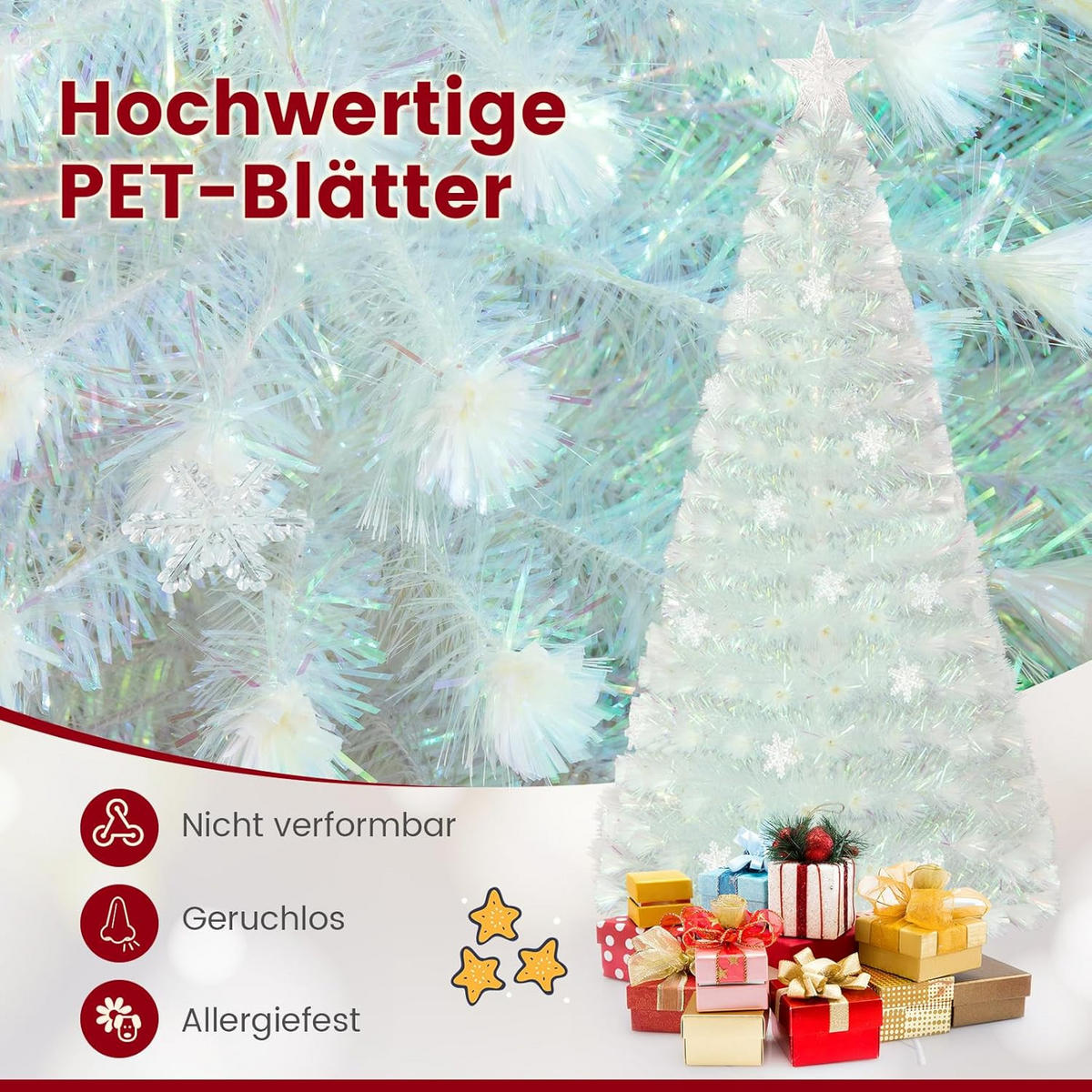 TANNENBAUM Weiß - Weiß, Kunststoff (180cm) - COSTWAY