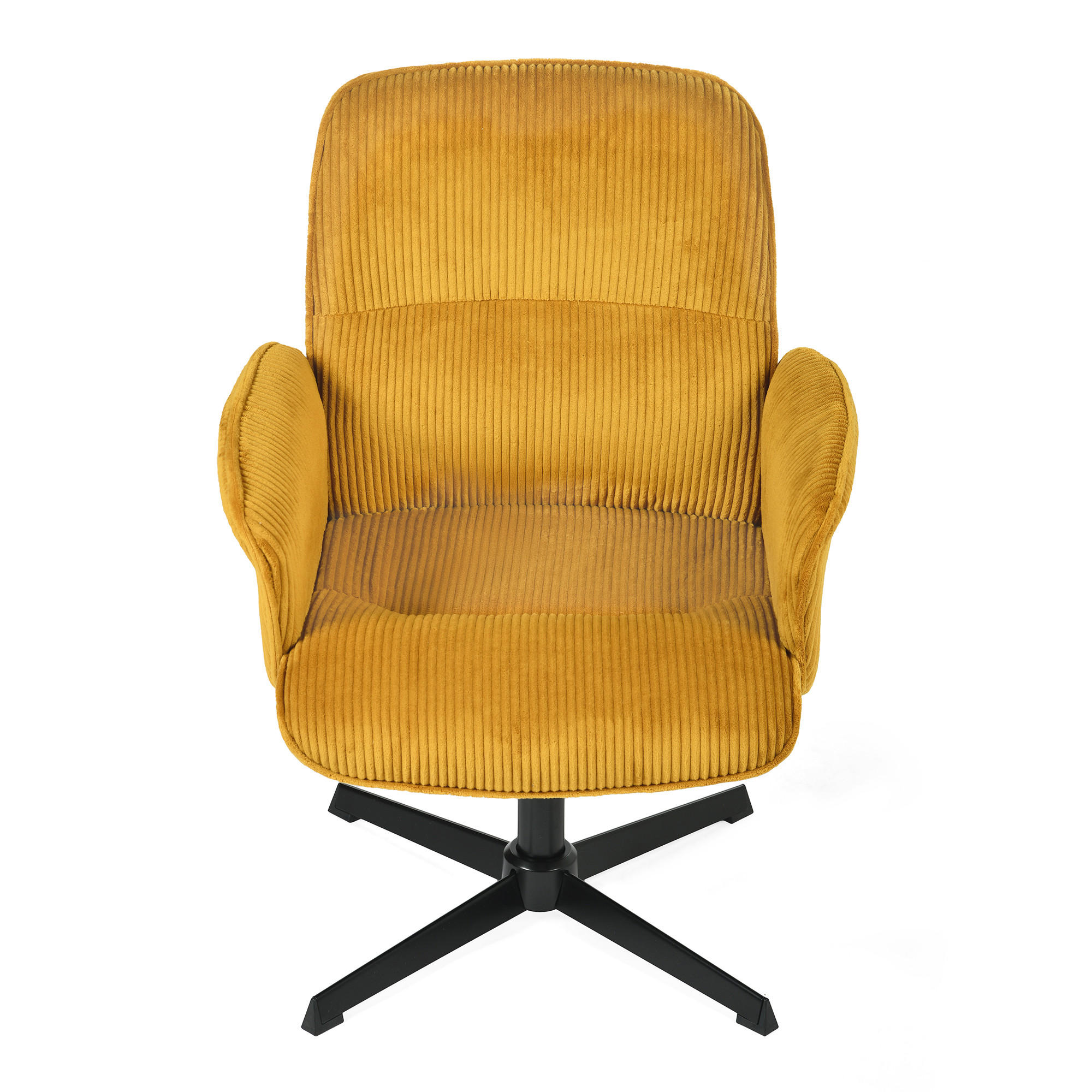DREHSTUHL in Gold Cord - Gelb/Schwarz, Textil/Metall (62/94/49.5cm) - Meubles Cosy