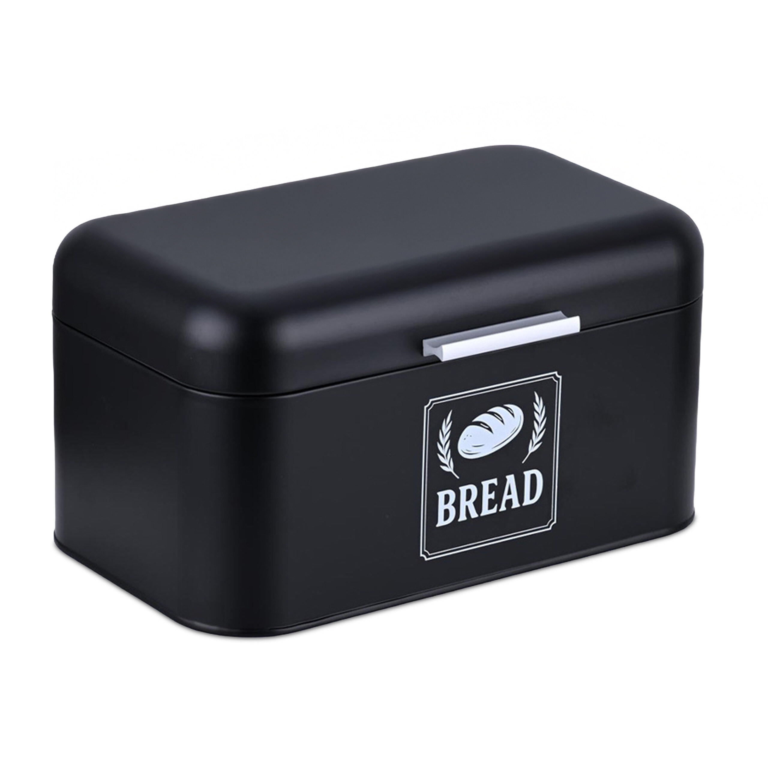 BROTKASTEN - Schwarz, Metall (30/16.5/19cm) - Relaxdays