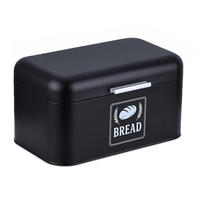 BROTKASTEN - Schwarz, Metall (30/16.5/19cm) - Relaxdays