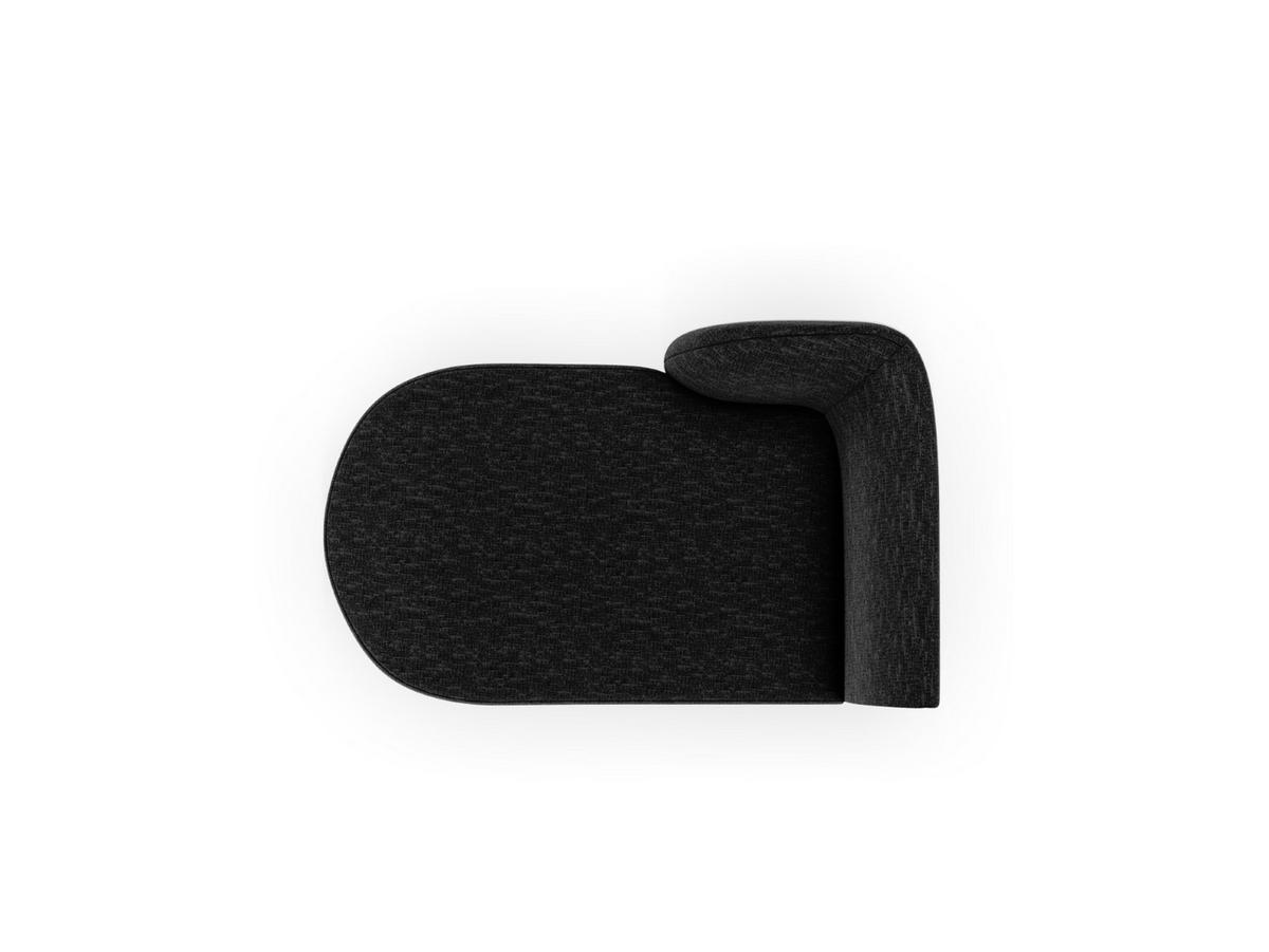 CHAISELONGUE links Miley aus Chenille-Stoff schwarz - Schwarz, Textil (90/70/156cm) - Micadoni