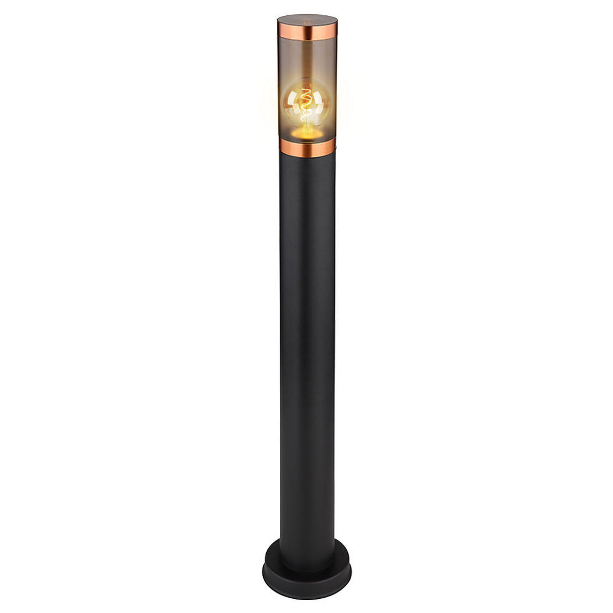LED WEGLEUCHTE Edelstahl Schwarz - Schwarz, Metall (12.7/12.7/80cm) - Globo Lighting