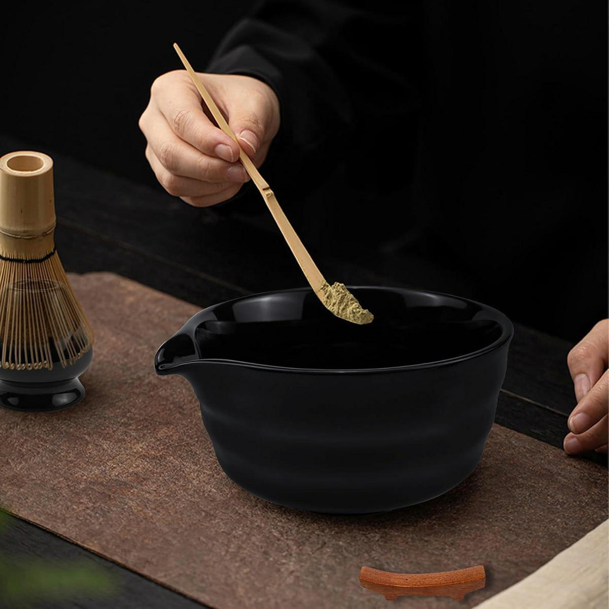 MATCHA Set 5-teilig Schwarz - Schwarz, Keramik (14/7.5/18cm)