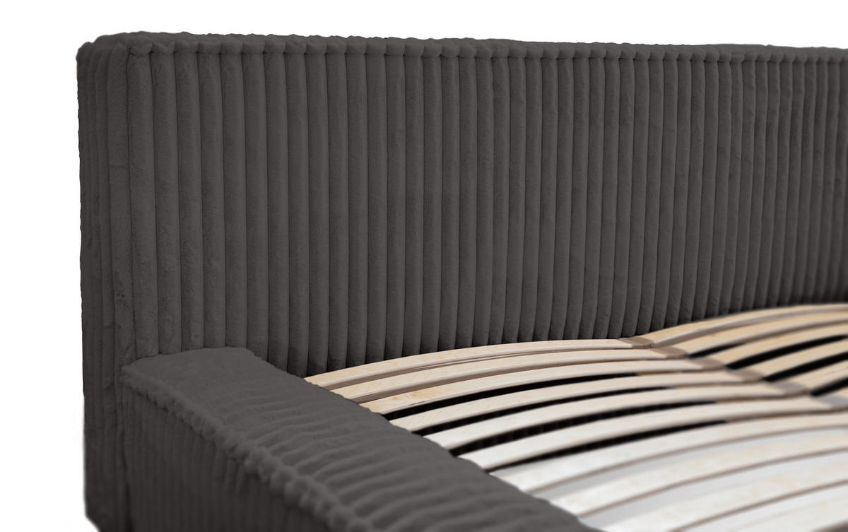 POLSTERBETT Doppelbett Lettera 180x200 - Anthrazit, Holz/Textil (180/200cm) - Fedve