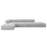 ECKSOFA modulares Sofa Kerru-L2 - 380x190x70 cm Grau Cord - Grau, Holzwerkstoff/Textil (380/190cm) - ALTDECOR