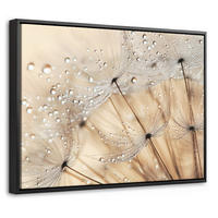 LEINWAND Bilder mit Rahmen - Löwenzahn - Abstrakt - Natur - Beige - 40x30 - Braun, Textil (40/30cm) - MuchoWow