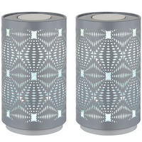 2X LED TISCHLEUCHTE Grau mit Touch-Funktion - Grau, Metall (8/8/14cm) - Globo Lighting