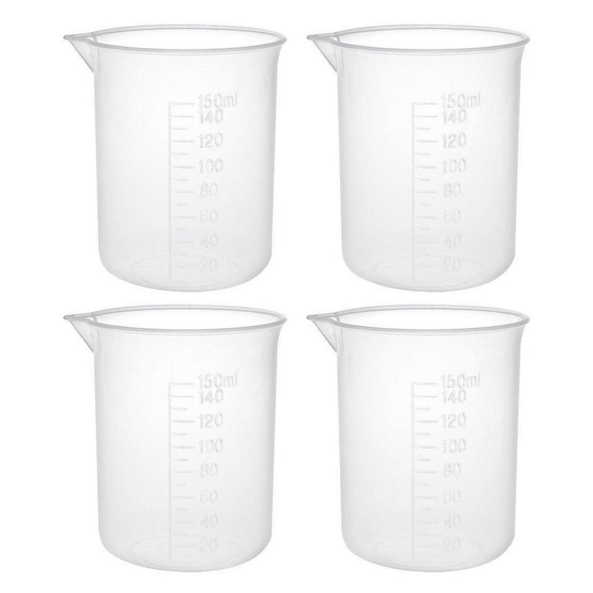 MESSBECHER 150 ml 4-teiliges Set Kunststoff Transparent - Transparent, Kunststoff (0.15L)