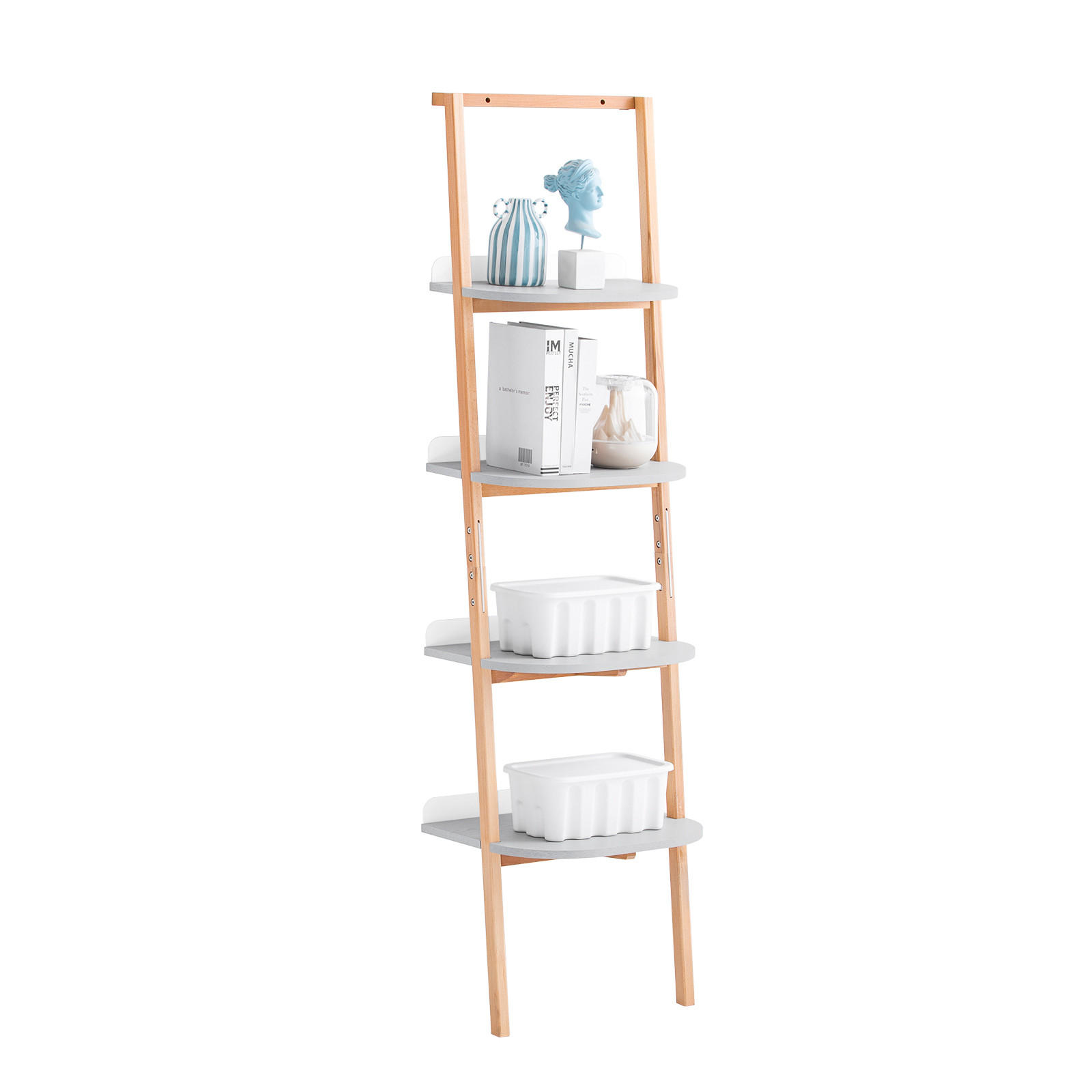 SoBuy KNIHOVNA se 4 policemi 44x39x170cm Nordický