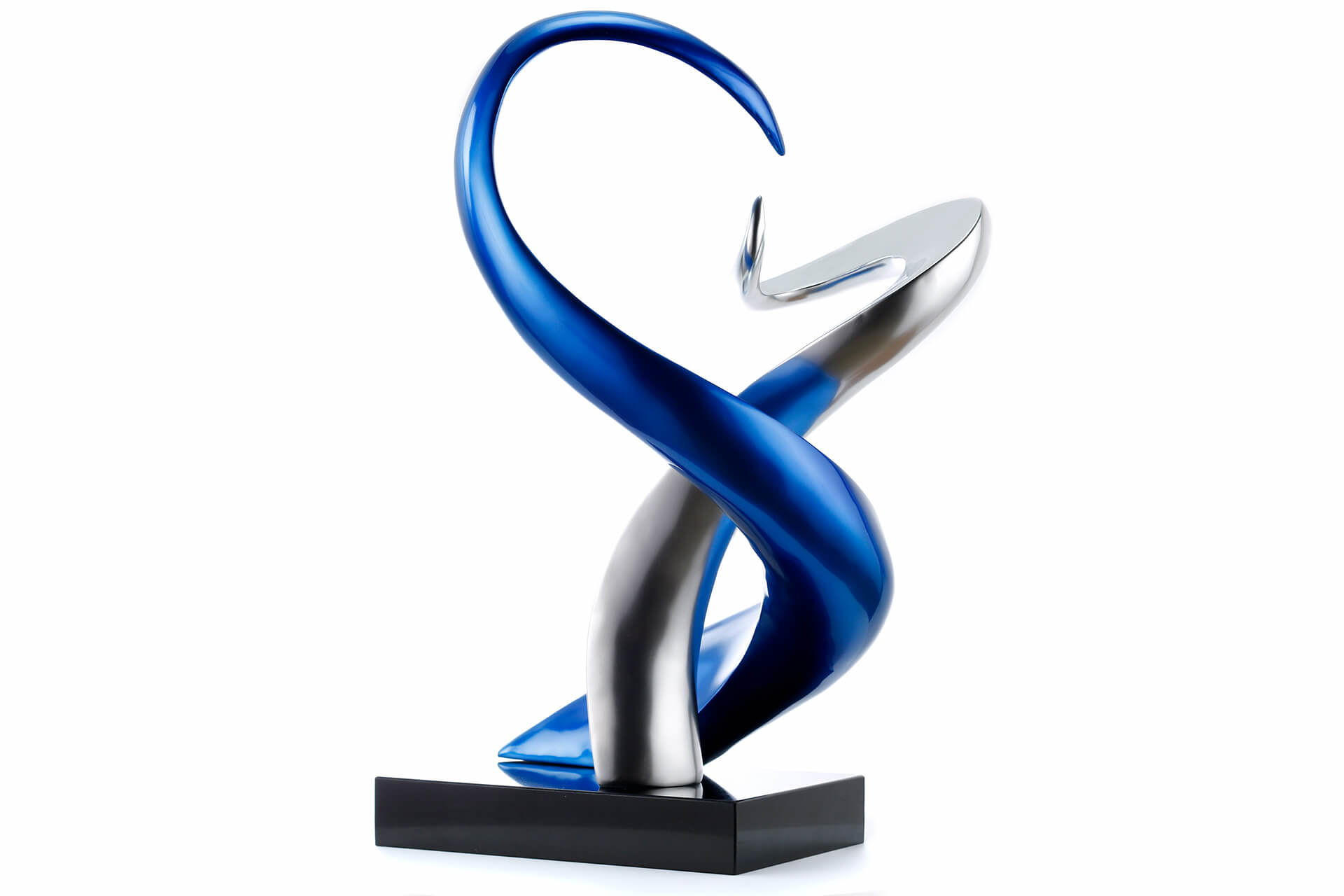SKULPTUR Silber 63/45 cm - Blau/Silberfarben, Stein (63/45/28cm) - KUNSTLOFT