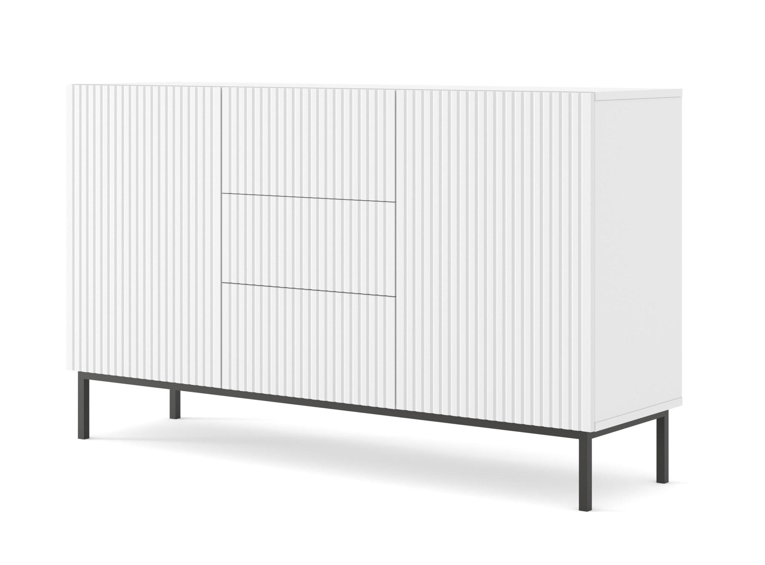 KOMMODE Weiß, Weiß, Schwarz 150/87/42 - Schwarz/Weiß, Holzwerkstoff (150/87/42cm) - RAUMHIRSCH FURNITURE