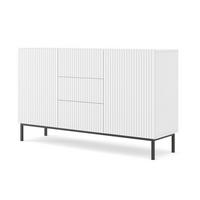KOMMODE Weiß, Weiß, Schwarz 150/87/42 - Schwarz/Weiß, Holzwerkstoff (150/87/42cm) - RAUMHIRSCH FURNITURE