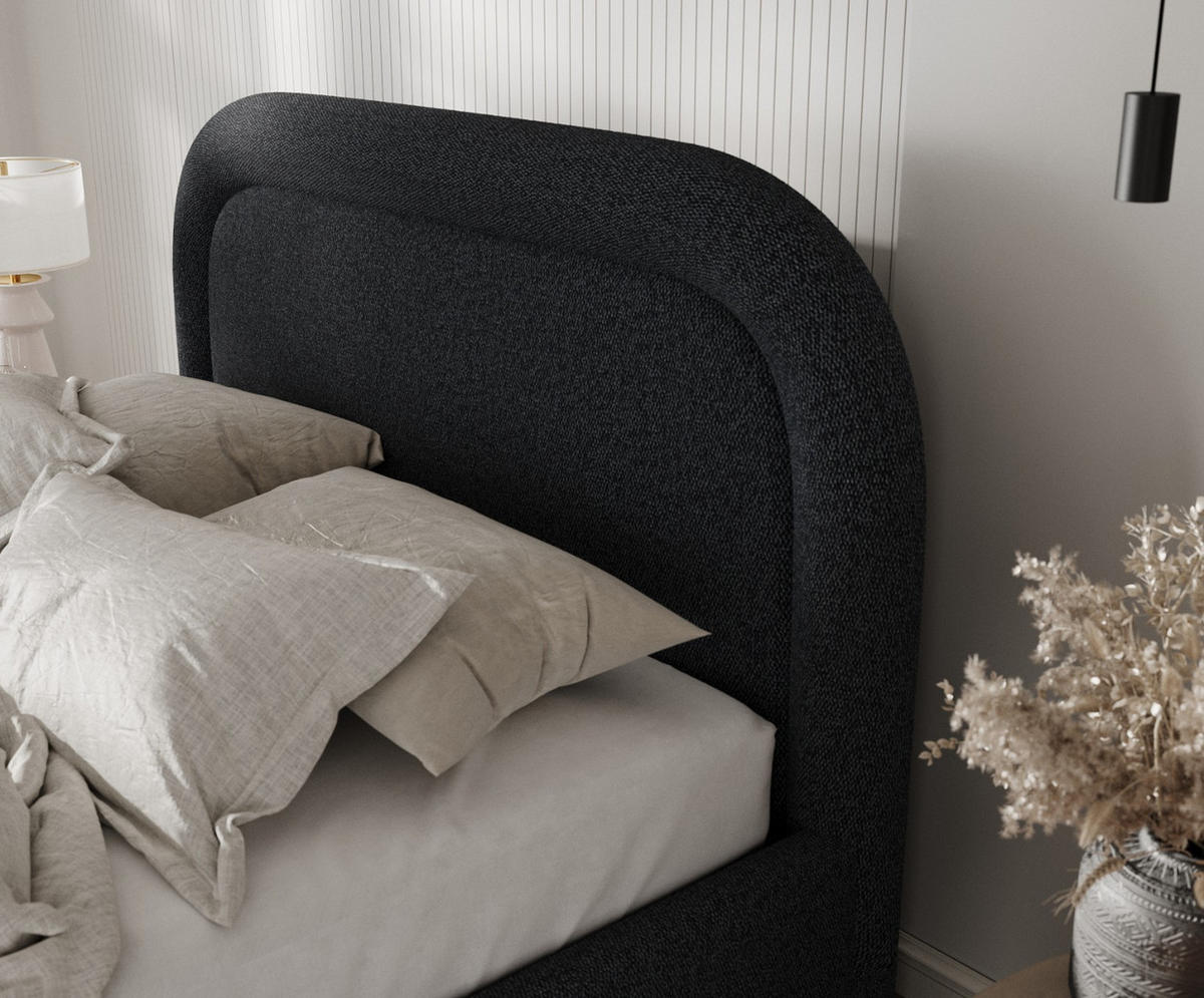 POLSTERBETT Zoya 120/200 cm Anthrazit im Riva Stoff - Anthrazit/Naturfarben, Holz/Holzwerkstoff (120/200cm) - AltaBeds