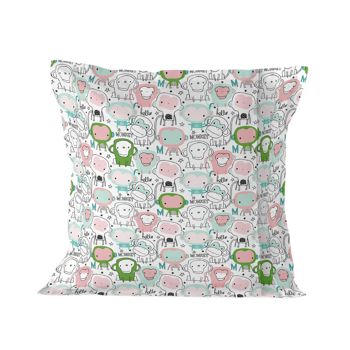 KISSENBEZUG macaque 80x80 cm mehrfarbig - Multicolor, Textil (80/80cm) - Happy Friday