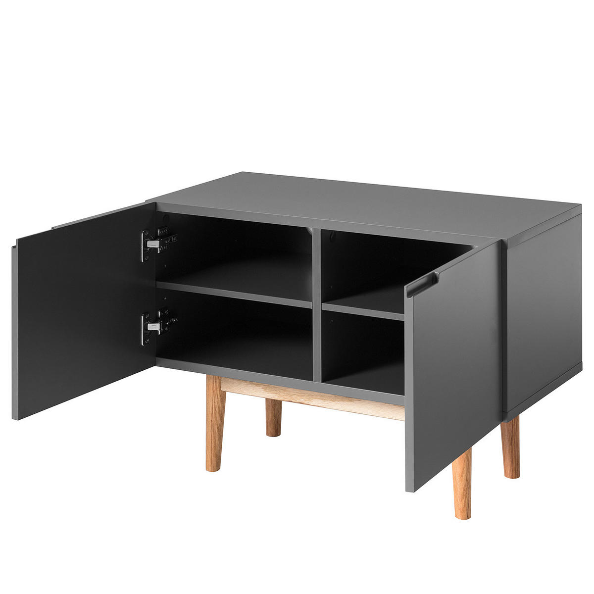 SCHUHKOMMODE - Eichefarben/Grau, Holzwerkstoff (76/52/37cm) - home24