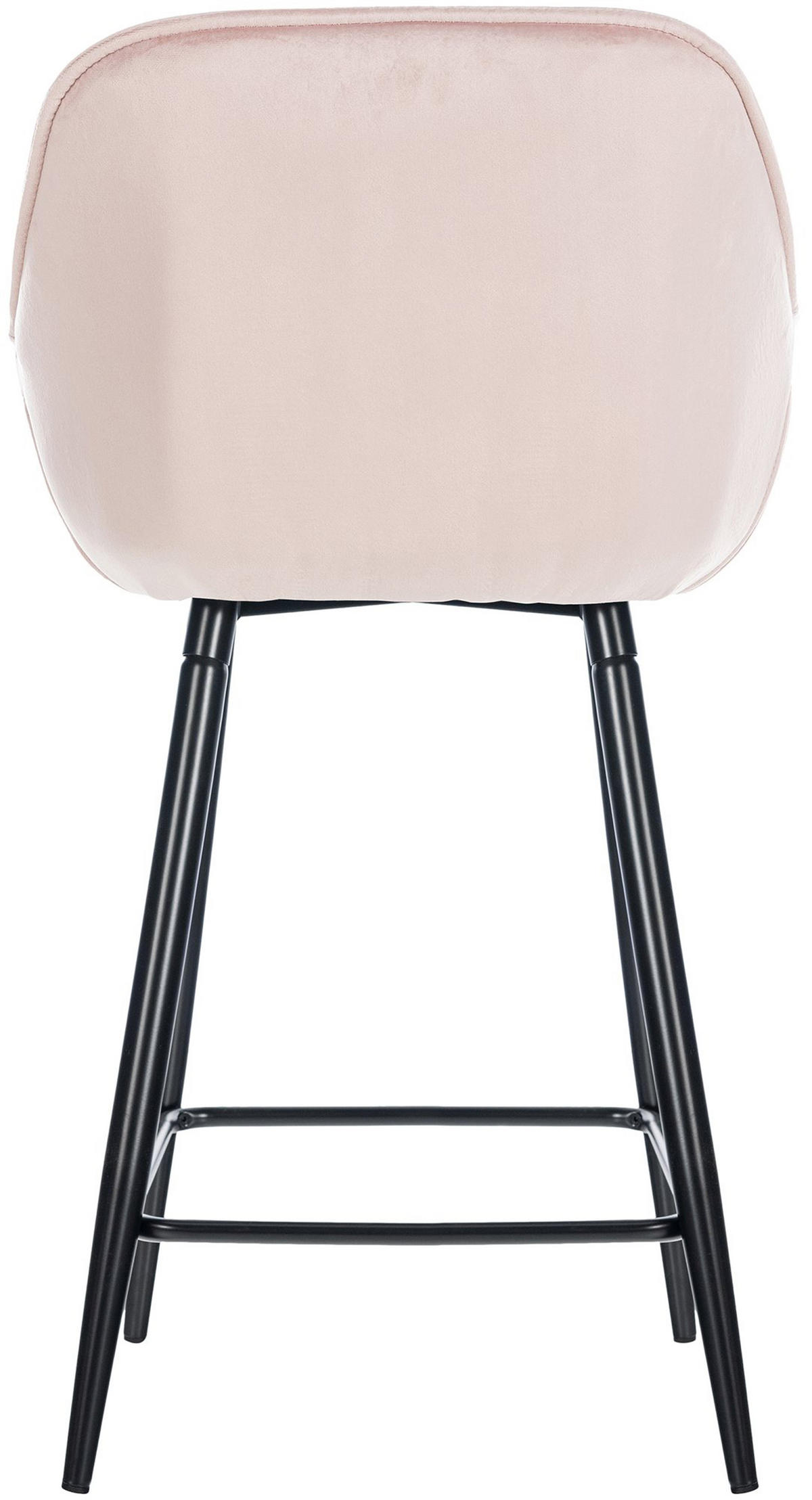 BARHOCKER Gibal Samt pink - Schwarz/Rosa, Textil/Metall (54/93.5/57.5cm) - TPFLiving