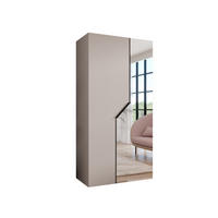 DREHTÜRENSCHRANK 202/100/52 2-türig - Beige/Schwarz, Holz/Metall (100/202/52cm) - Abiks Möbel