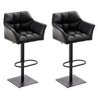 BARHOCKER Set Damaso 88x64x45 cm schwarz - Schwarz, Leder (64/88/45cm) - furnicato