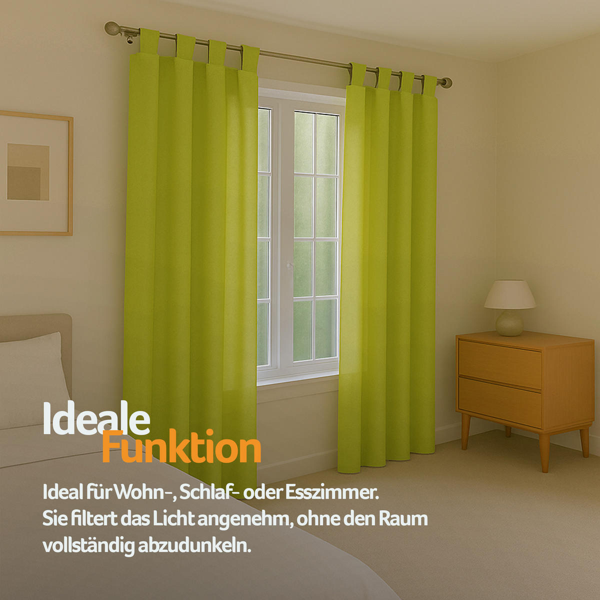 SCHLAUFENSCHAL blickdicht 140x245 cm Grün 2er-Pack - Grün, Textil (140/245cm)