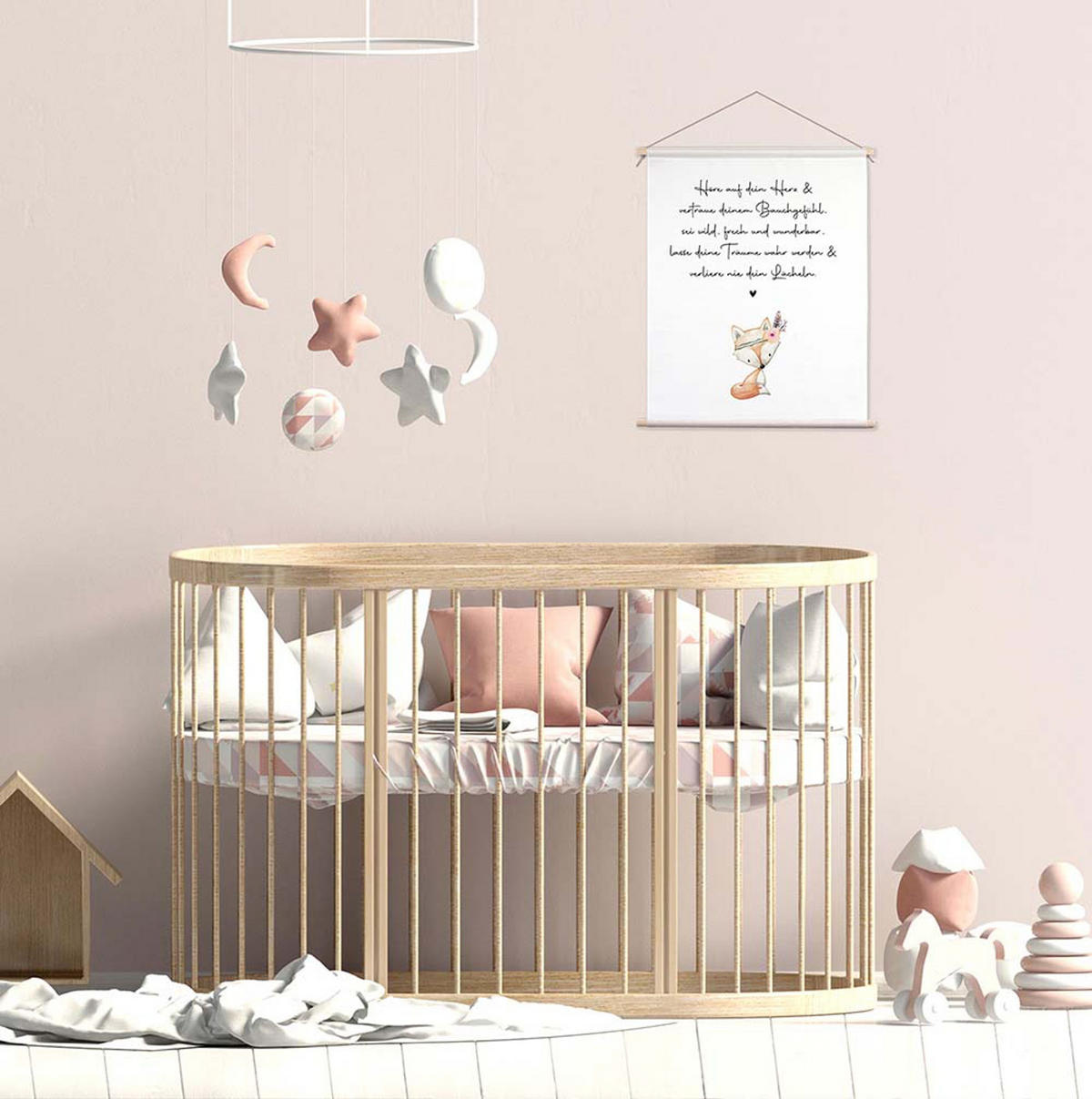 POSTER aus Stoff 40x50 cm Bild Kinderzimmer Wüsche - Orange, Textil (40/50/2cm) - artissimo