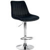 BARHOCKER Samt schwarz - Chromfarben/Schwarz, Textil/Metall (49.5/91/50cm) - CLP