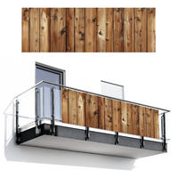 BALKON-SICHTSCHUTZ Holz - Regale - Braun - Buchefarben, Kunststoff (300/100cm) - MuchoWow