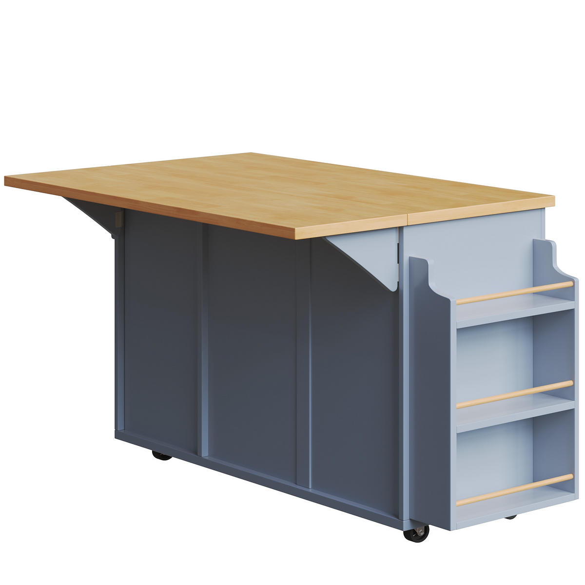 KÜCHENINSEL Schubladen Weinkorb Snackregal - Blau, Holzwerkstoff (143/91/75cm) - FLIEKS