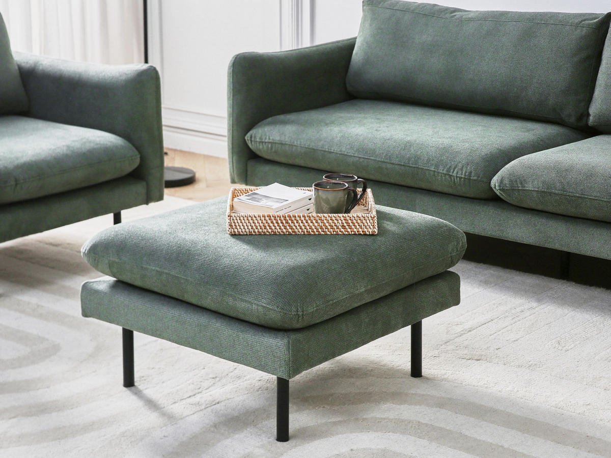 OTTOMANE Stoff Hellgrün Vinterbro - Hellgrün, Textil (70/44/70cm) - Beliani