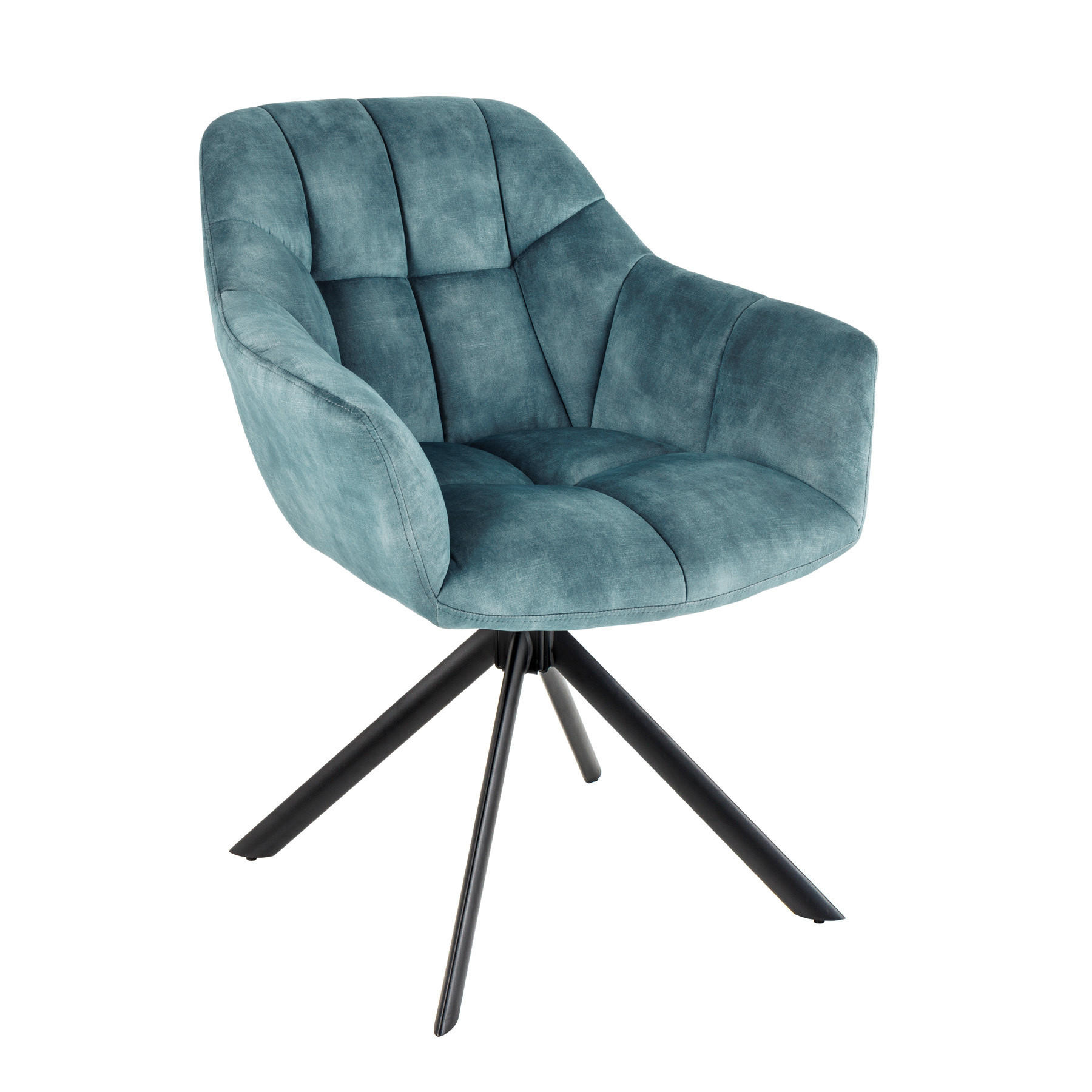 STUHLL PAPILLON Samt Petrol, Schwarze - Blau/Petrol, Textil (65/83/66cm) - riess-ambiente