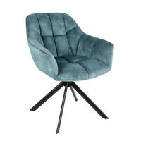 STUHLL PAPILLON Samt Petrol, Schwarze - Blau/Petrol, Textil (65/83/66cm) - riess-ambiente