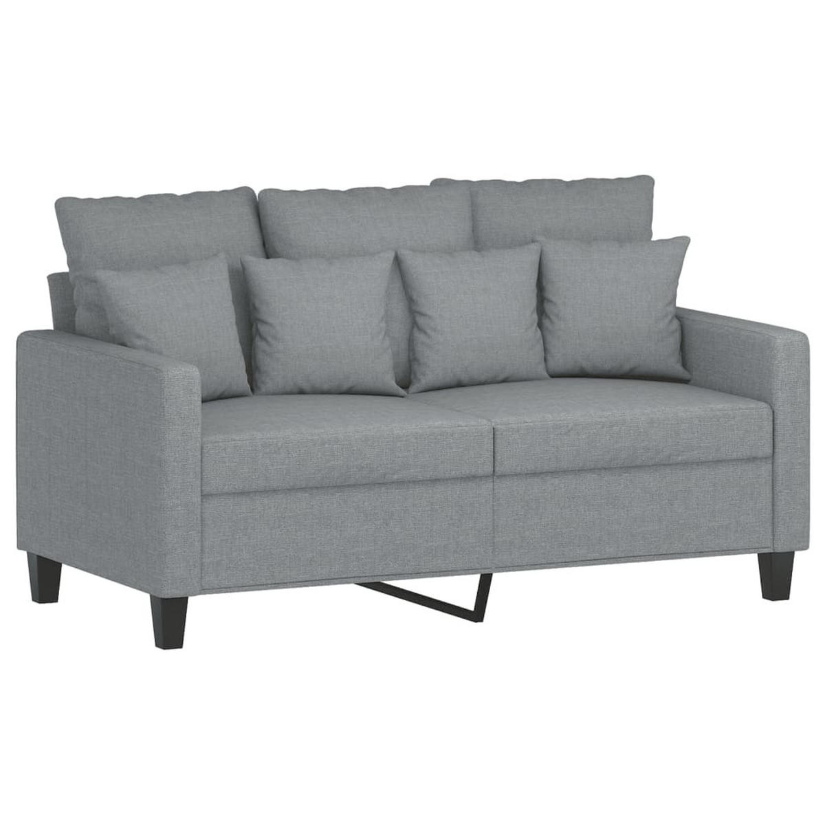 SOFAGARNITUR 4-TLG. Mit Kissen Hellgrau Stoff - Grau, Textil (50/41/60cm) - vidaXL