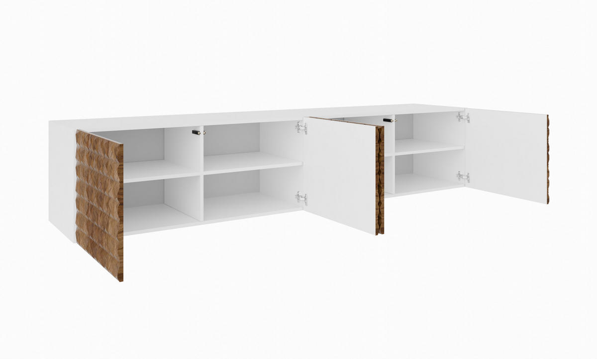 TV-SCHRANK CALI - Wildeiche/Weiß, Holzwerkstoff (200/41/40cm) - Meblini