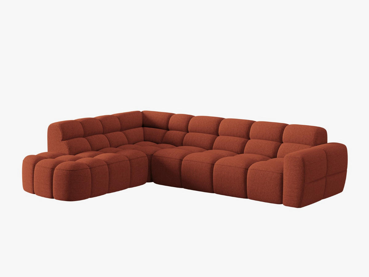 ECKSOFA links Lisa aus strukturiertem Stoff koralle 5 Sitzplätze - Koralle, Textil (234/293cm) - Micadoni