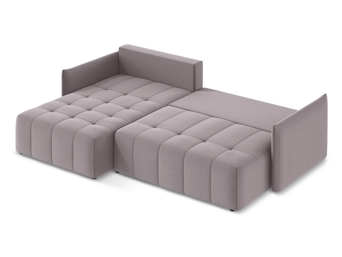 ECKSOFA Links Samt Stoff Grün - Dunkelgrün/Schwarz, Holzwerkstoff/Kunststoff (248/166cm) - Makamii
