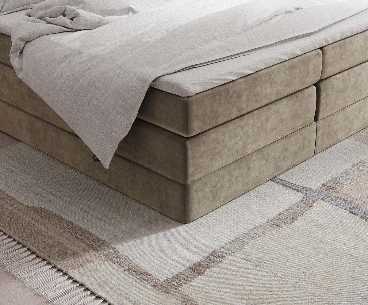 BOXSPRINGBETT Juniper Braun 160/200 cm - Schwarz/Braun, Holz/Holzwerkstoff (160/200cm) - Maison de Reve