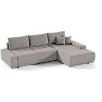 ECKSOFA Draco L cappuccino rechts - Chromfarben/Cappuccino, Textil/Metall (267/186cm) - Beautysofa
