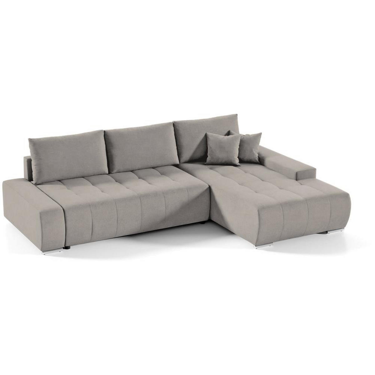 ECKSOFA Draco L cappuccino rechts - Chromfarben/Cappuccino, Textil/Metall (267/186cm) - Beautysofa